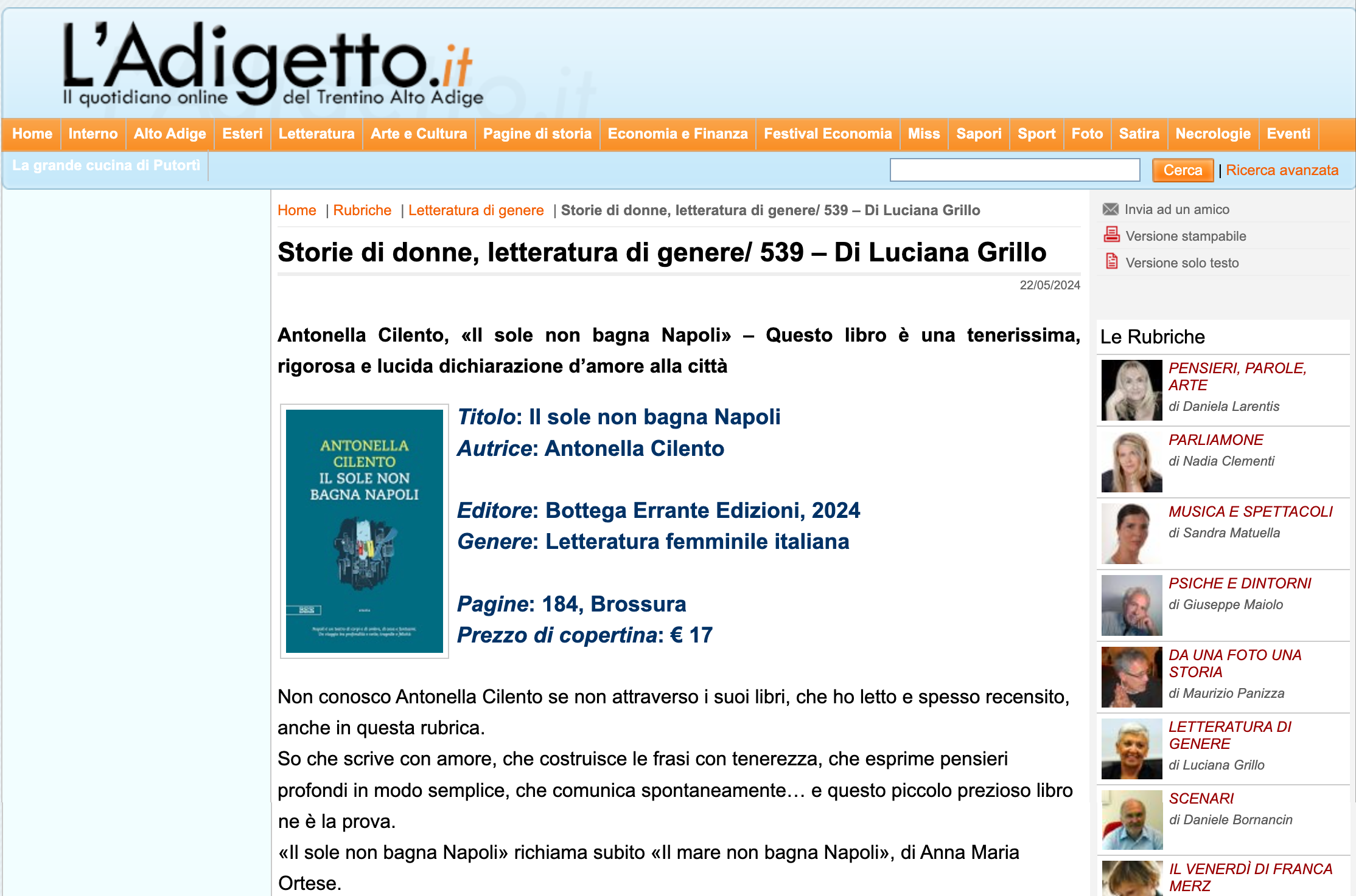 Il sole non bagna Napoli - Antonella Cilento